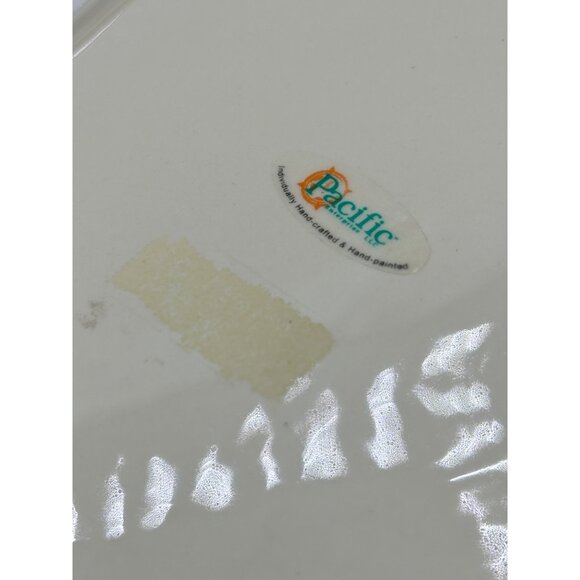 Palm Tree Stoneware Divided Platter Dish by Pacific 15" box 3D - Picture 7 of 13